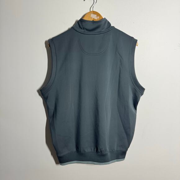 Fairway & Greene Quarter Zip Vest Mens M Gray Pullover Golf Embroidery Activewea - Picture 2 of 9